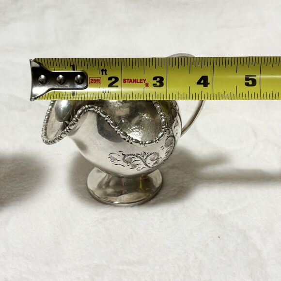 Vintage SHEFFIELD Silver Plate Sugar Scuttle Creamer Set Ornate Engraved England - Picture 14 of 15